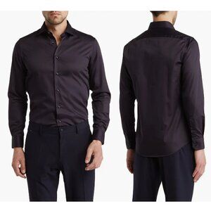 NWT New Cavalli Class Black Comfort Fit Cotton Dress Shirt Size 16.5